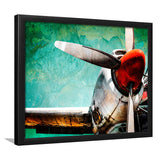 Airplane Propeller Canvas Aircraft Vintage Framed Art Prints Wall Decor - Painting Art, Framed Picture, Ready to Hang