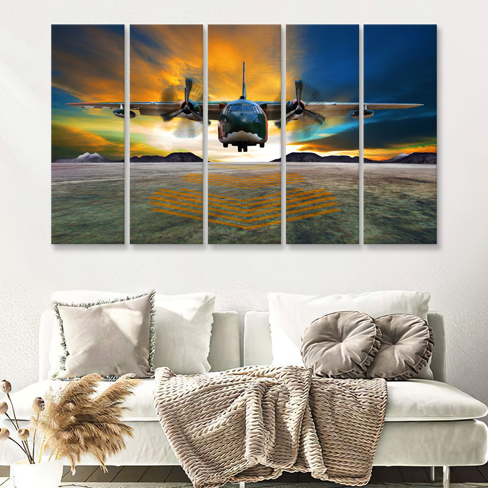 Airplane Wall Art Propeller Art Plane 5 Piece B Canvas Prints Wall Art Decor - Painting Canvas, Multi Panels