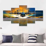 Airplane Wall Art Propeller Art Plane 5 Piece Canvas Prints Wall Art Decor - Painting Canvas, Multi Panels