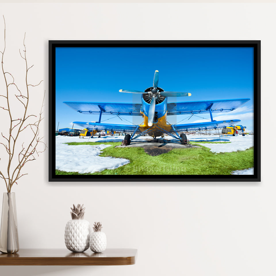 Airplanes Canvas Print Airplanes Wall Framed Canvas Prints Wall Art Decor - Painting Canvas, Black Framed Picture