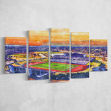 Alabama AM Bulldogs Louis Crews Stadium Watercolor, 5 Pieces, Multi Panel Canvas Prints Wall Art Decor