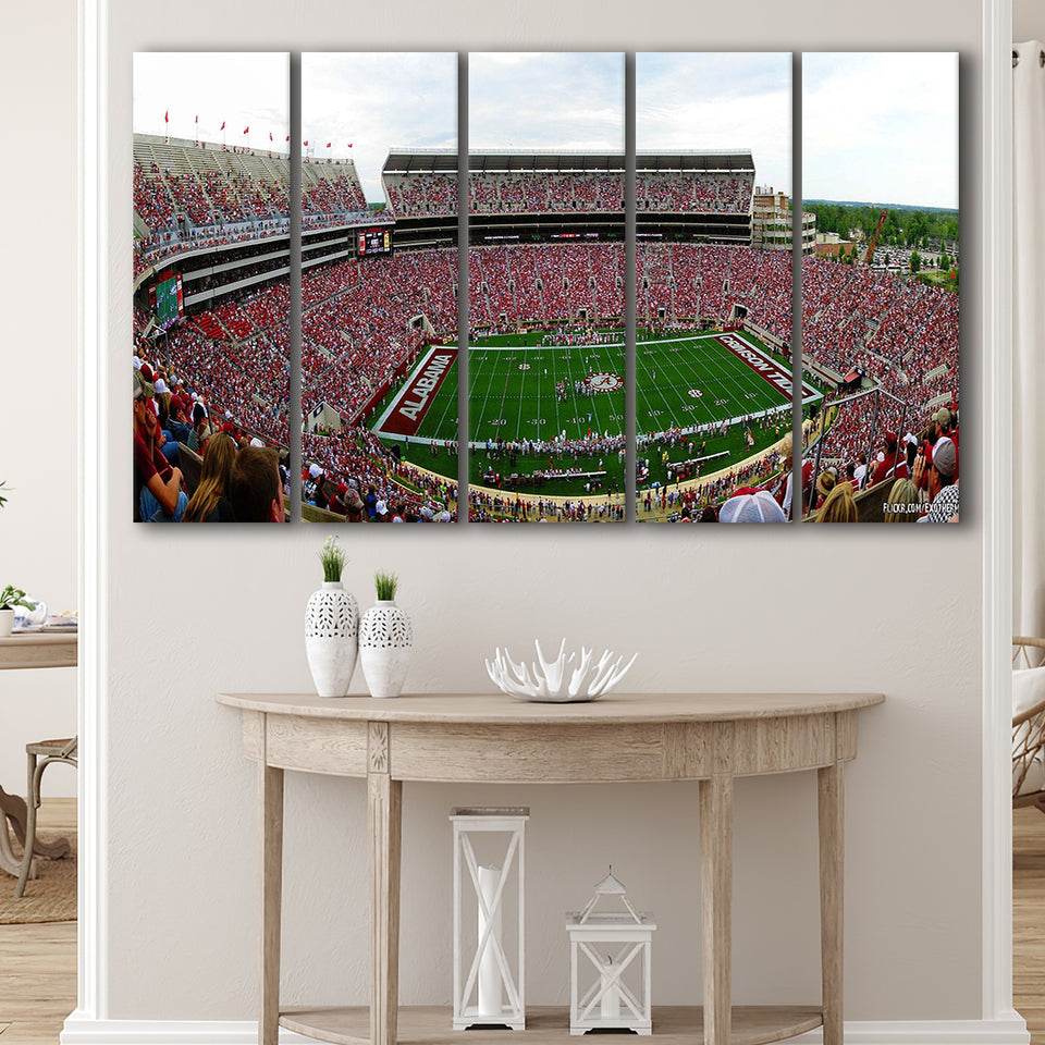 Alabama Crimson Tide Stadium Canvas Prints Stadium Wall Art V1,Multi Panels B,Sport Stadium Art Prints, Fan Gift