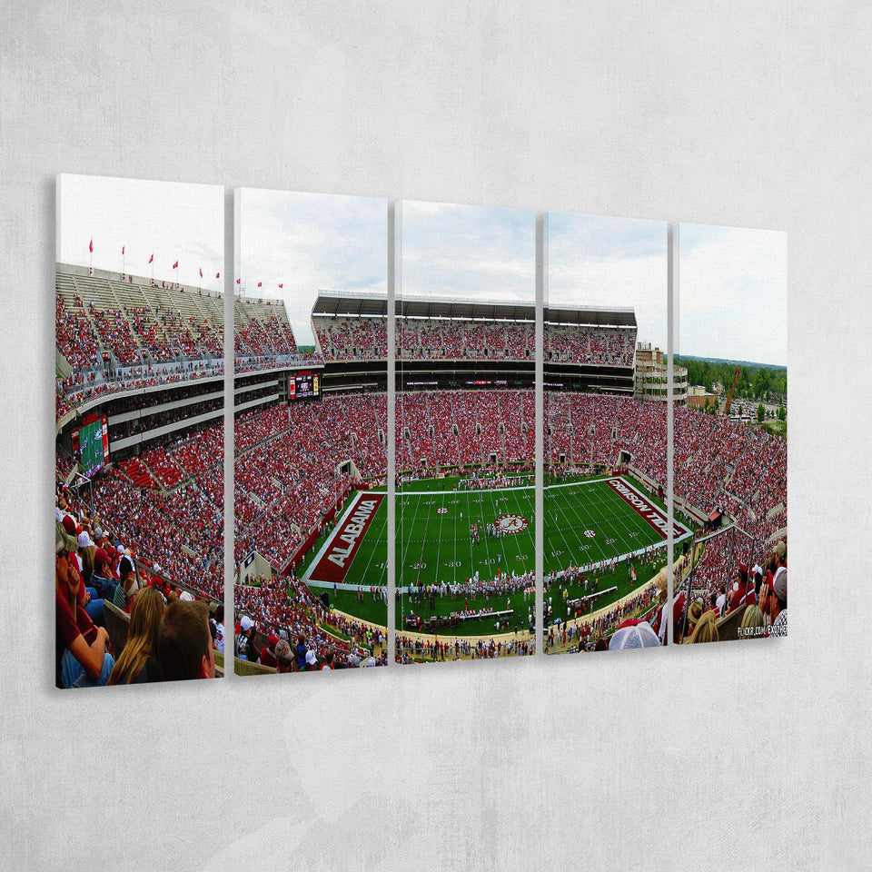 Alabama Crimson Tide Stadium Canvas Prints Stadium Wall Art V1,Multi Panels B,Sport Stadium Art Prints, Fan Gift