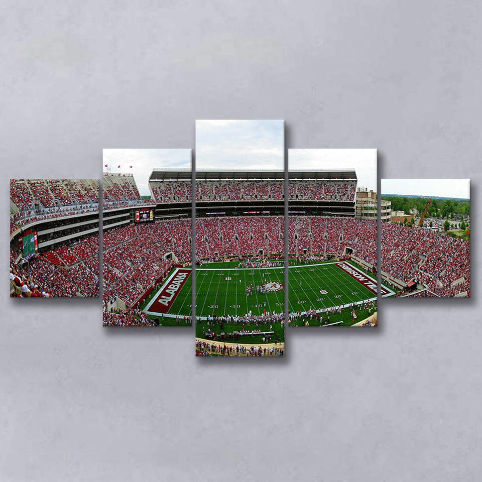 Alabama Crimson Tide Stadium Canvas Prints Bryant Denny Stadium Wall Art V1,Multi Panels,Sport Stadium Art Prints, Fan Gift
