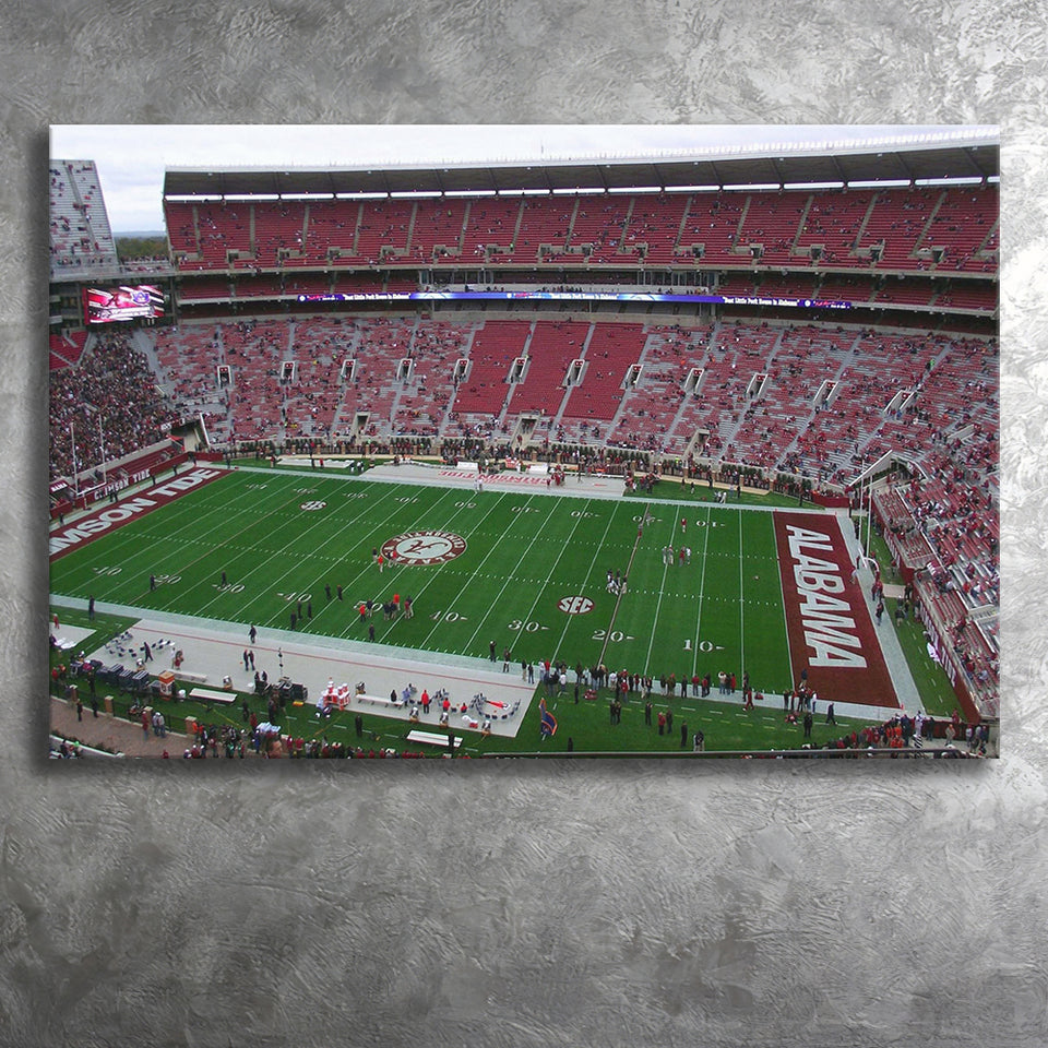 Alabama Crimson Tide Stadium Canvas Prints Bryant Denny Stadium Wall Art,Sport Stadium Art Prints, Fan Gift, Wall Decor