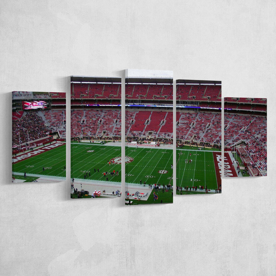 Alabama Crimson Tide Stadium Canvas Prints Bryant Denny Stadium Wall Art,Multi Panels,Sport Stadium Art Prints, Fan Gift