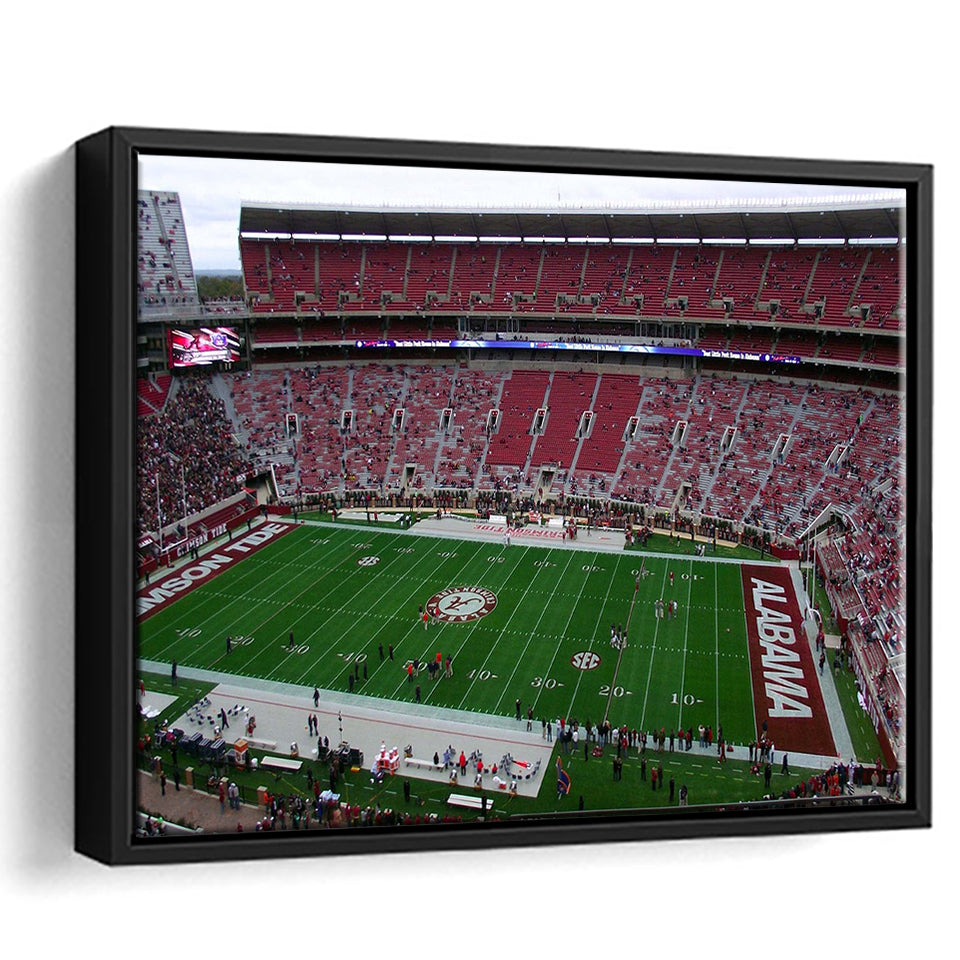 Alabama Crimson Tide Stadium Framed Canvas Prints Bryant Denny Stadium Wall Art,Sport Stadium Art Prints, Fan Gift