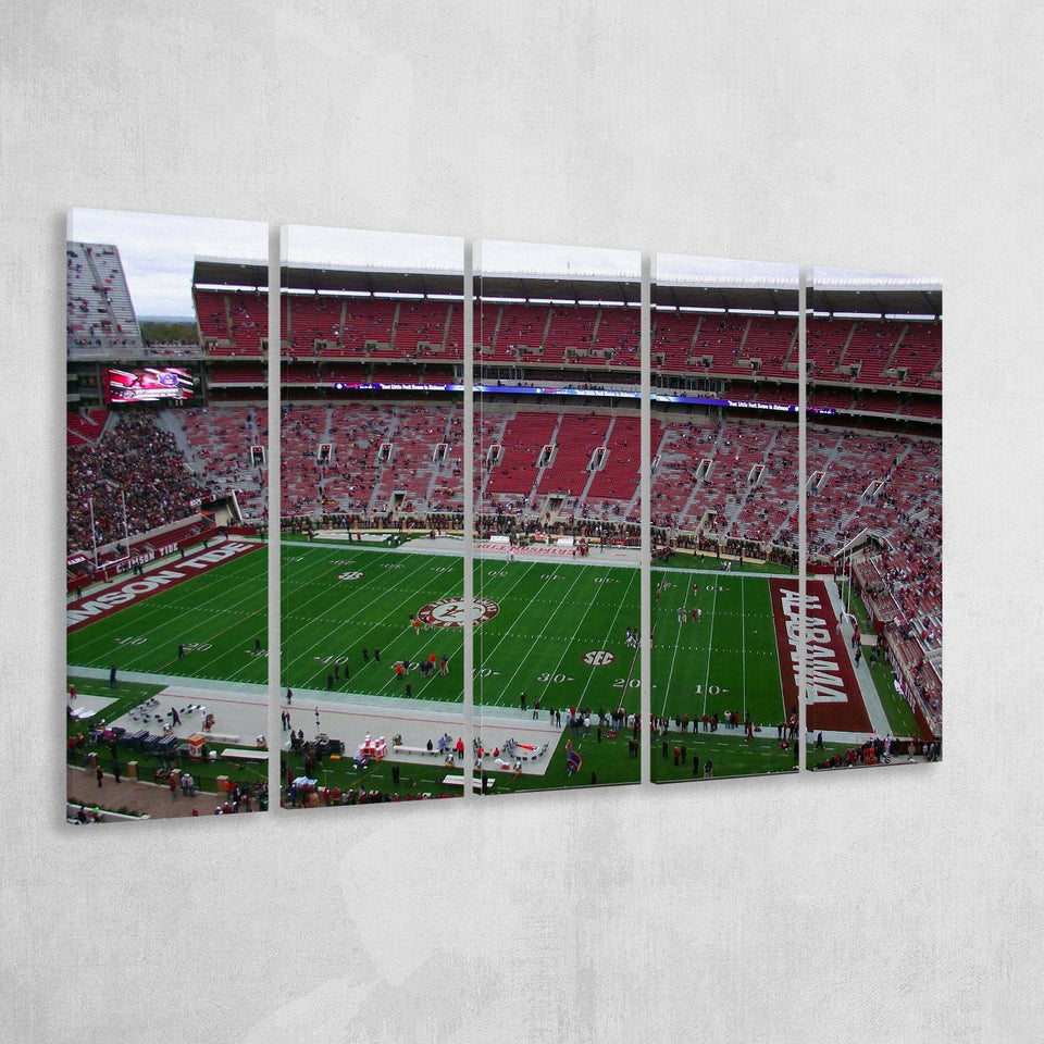 Alabama Crimson Tide Stadium Canvas Prints Bryant Denny Stadium Wall Art,Multi Panels B,Sport Stadium Art Prints, Fan Gift