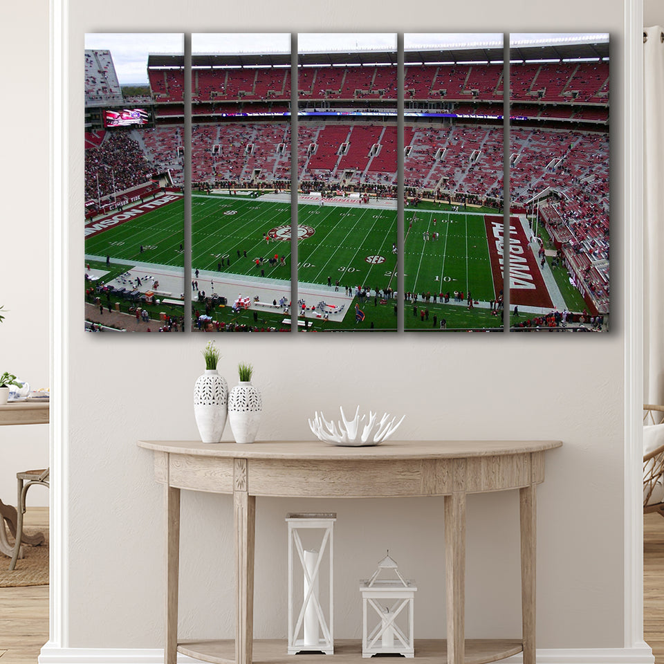 Alabama Crimson Tide Stadium Canvas Prints Bryant Denny Stadium Wall Art,Multi Panels B,Sport Stadium Art Prints, Fan Gift