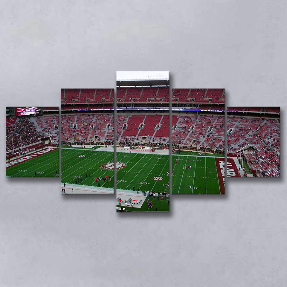 Alabama Crimson Tide Stadium Canvas Prints Bryant Denny Stadium Wall Art,Multi Panels,Sport Stadium Art Prints, Fan Gift