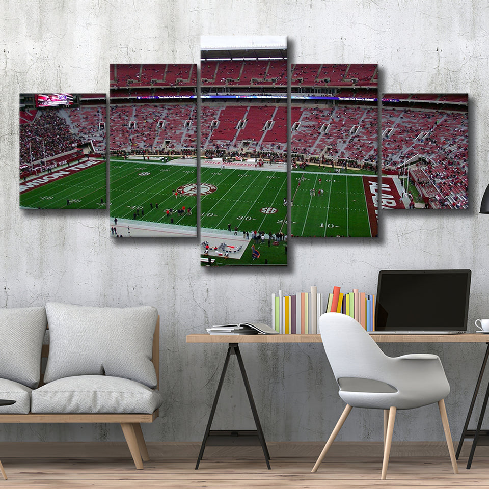 Alabama Crimson Tide Stadium Canvas Prints Bryant Denny Stadium Wall Art,Multi Panels,Sport Stadium Art Prints, Fan Gift