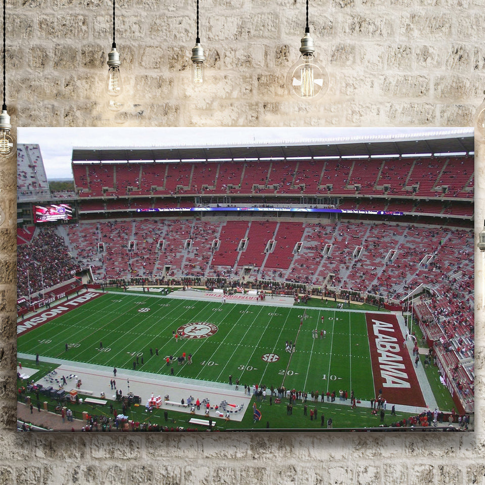 Alabama Crimson Tide Stadium Canvas Prints Bryant Denny Stadium Wall Art,Sport Stadium Art Prints, Fan Gift, Wall Decor