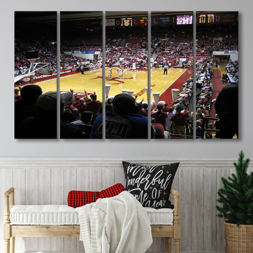 Alabama Crimson Tide Stadium Canvas Prints Coleman Coliseum Wall Art,Multi Panels B,Sport Stadium Art Prints, Fan Gift
