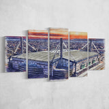 Alamodome Stadium UTSA Roadrunners Watercolor, 5 Pieces, Multi Panel Canvas Prints Wall Art Decor