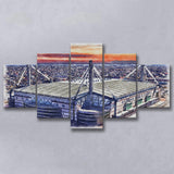 Alamodome Stadium UTSA Roadrunners Watercolor, 5 Pieces, Multi Panel Canvas Prints Wall Art Decor