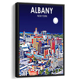 Albany NY Art V1, Large Canvas, Framed Canvas Print Wall Art Home Decor, Floating Frame