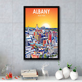 Albany NY Art, Large Canvas, Framed Canvas Print Wall Art Home Decor, Floating Frame