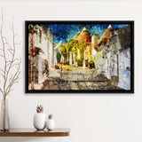 Alberobello, Alberobello Painting, Alberobello, Framed Canvas Prints Wall Art Home Decor,Floating Frame, Ready to Hang