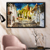 Alberobello, Alberobello Painting, Alberobello, Framed Canvas Prints Wall Art Home Decor,Floating Frame, Ready to Hang