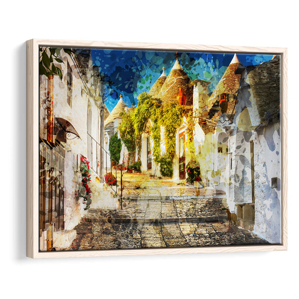 Alberobello, Alberobello Painting, Alberobello, Framed Canvas Prints Wall Art Home Decor,Floating Frame, Ready to Hang