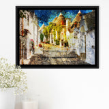Alberobello, Alberobello Painting, Alberobello, Framed Canvas Prints Wall Art Home Decor,Floating Frame, Ready to Hang