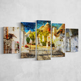 Alberobello, Alberobello Painting, Alberobello, Multi Panels, 5 Pieces, Canvas Prints Wall Art Home Decor