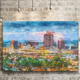 Albuquerque New Mexico Usa Downtown Cityscape City Art Watercolor Canvas Prints Wall Art Home Decor, Large Canvas