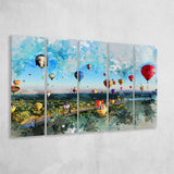 Albuquerque Balloon Fiesta Canvas Art 5 Piece B Canvas Prints Wall Art Decor, Multi Panels,Large Canvas, Home Decor