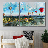 Albuquerque Balloon Fiesta Canvas Art 5 Piece B Canvas Prints Wall Art Decor, Multi Panels,Large Canvas, Home Decor