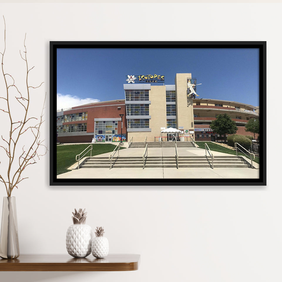 Albuquerque Isotopes Stadium Framed Canvas Prints Isotopes Park Wall Art Baseball,Sport Stadium Art Prints, Fan Gift