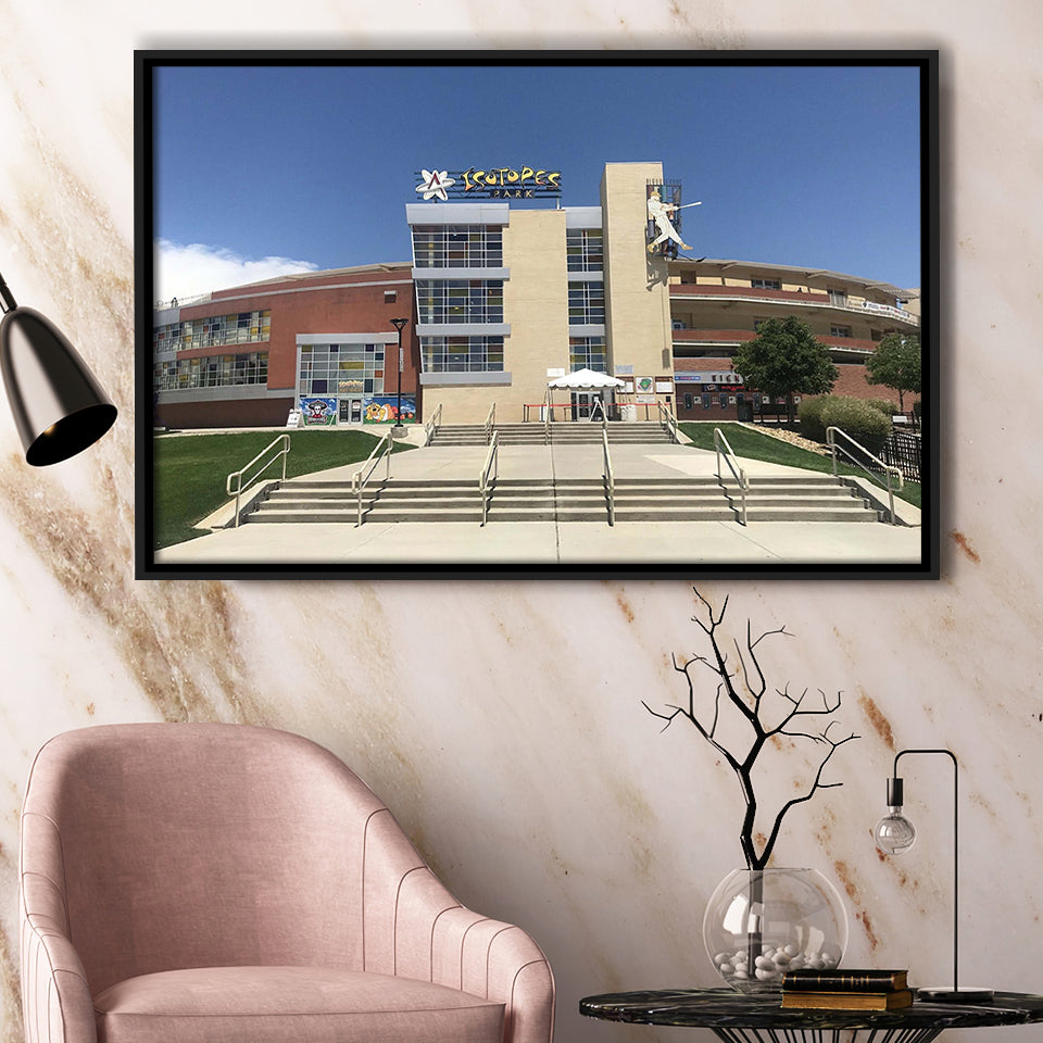Albuquerque Isotopes Stadium Framed Canvas Prints Isotopes Park Wall Art Baseball,Sport Stadium Art Prints, Fan Gift
