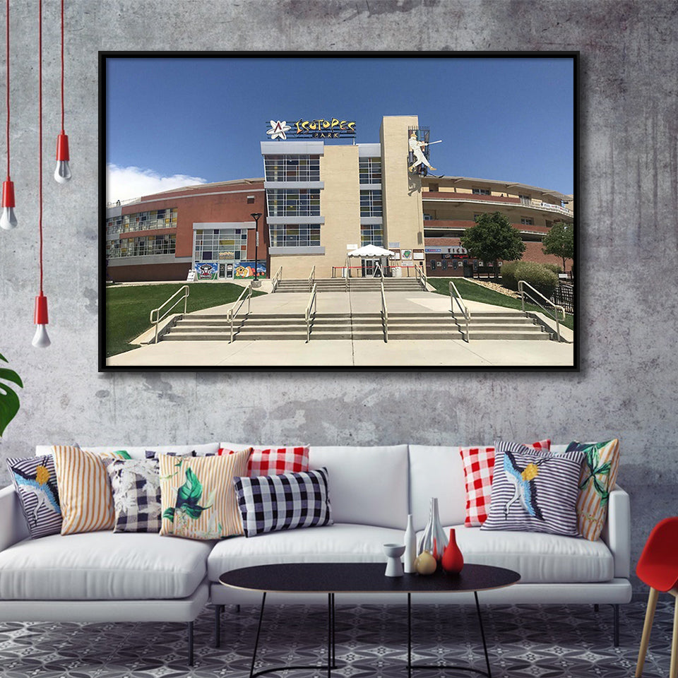 Albuquerque Isotopes Stadium Framed Canvas Prints Isotopes Park Wall Art Baseball,Sport Stadium Art Prints, Fan Gift