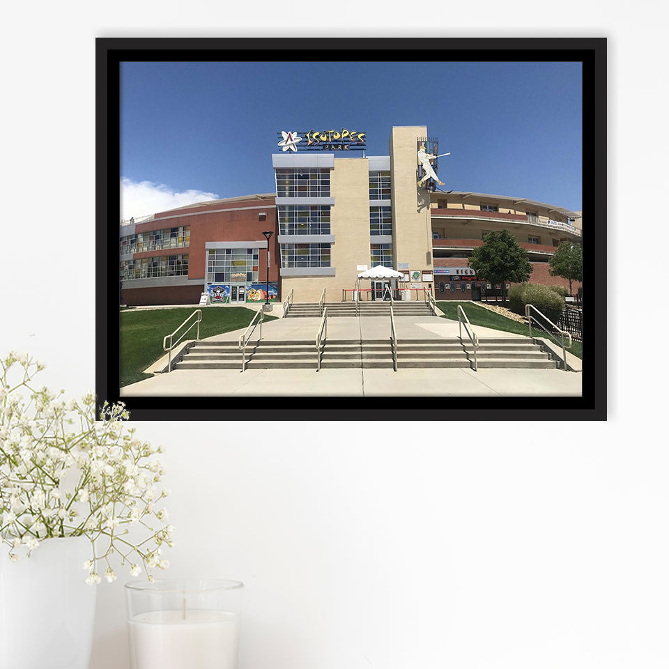 Albuquerque Isotopes Stadium Framed Canvas Prints Isotopes Park Wall Art Baseball,Sport Stadium Art Prints, Fan Gift
