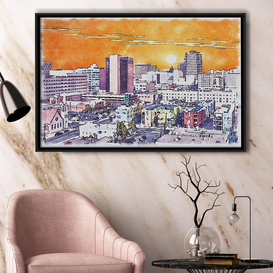 Albuquerque Watercolor Albuquerque New Mexico, Sport Art Prints Fan Gift, Framed Canvas Prints Wall Art Decor