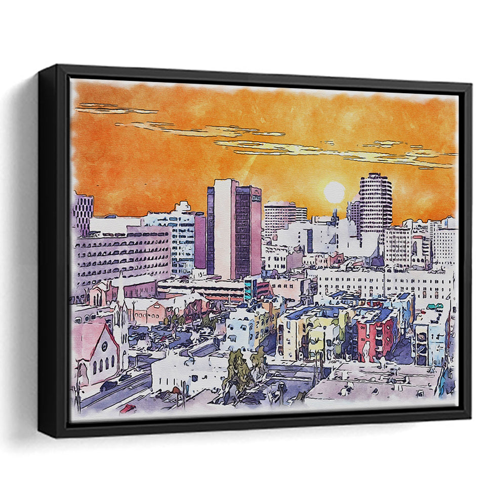 Albuquerque Watercolor Albuquerque New Mexico, Sport Art Prints Fan Gift, Framed Canvas Prints Wall Art Decor