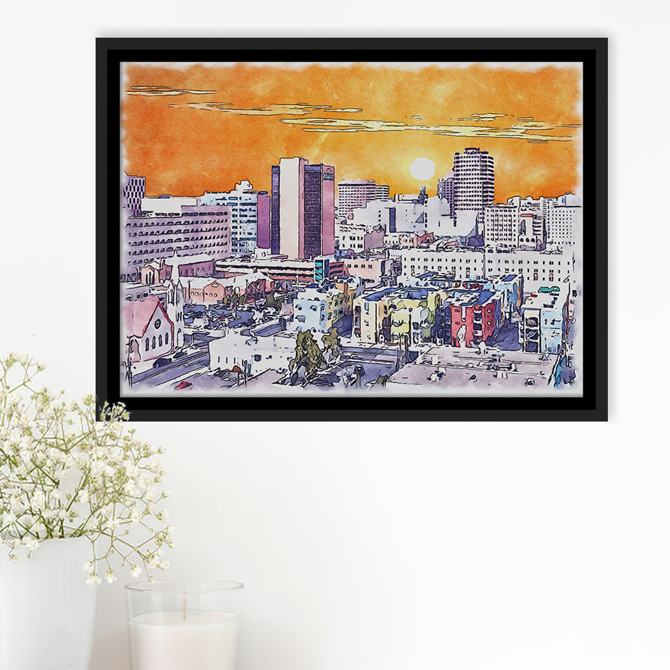 Albuquerque Watercolor Albuquerque New Mexico, Sport Art Prints Fan Gift, Framed Canvas Prints Wall Art Decor