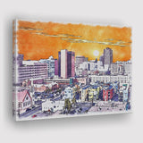 Albuquerque Watercolor Albuquerque New Mexico, Sport Art Prints Fan Gift, Canvas Prints Wall Art Decor