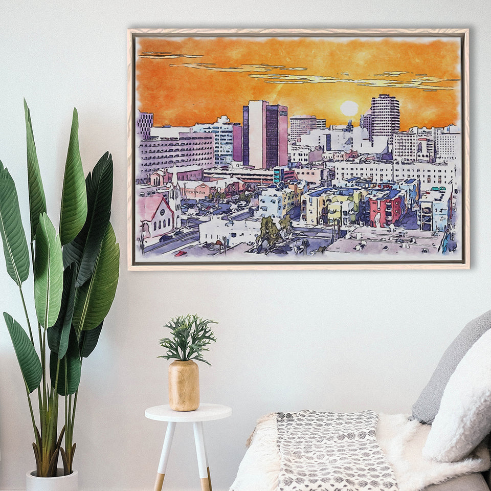 Albuquerque Watercolor Albuquerque New Mexico, Sport Art Prints Fan Gift, Framed Canvas Prints Wall Art Decor