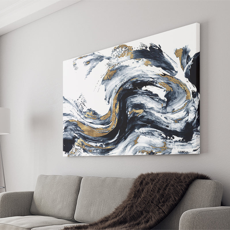 Alcohol Ink Black & Gold Marble Abstract Art Poster for Sale by