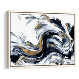 Alcohol Ink Wall Art, White Gold Marble, Framed Canvas Prints Wall Art Home Decor,Floating Frame, Ready to Hang