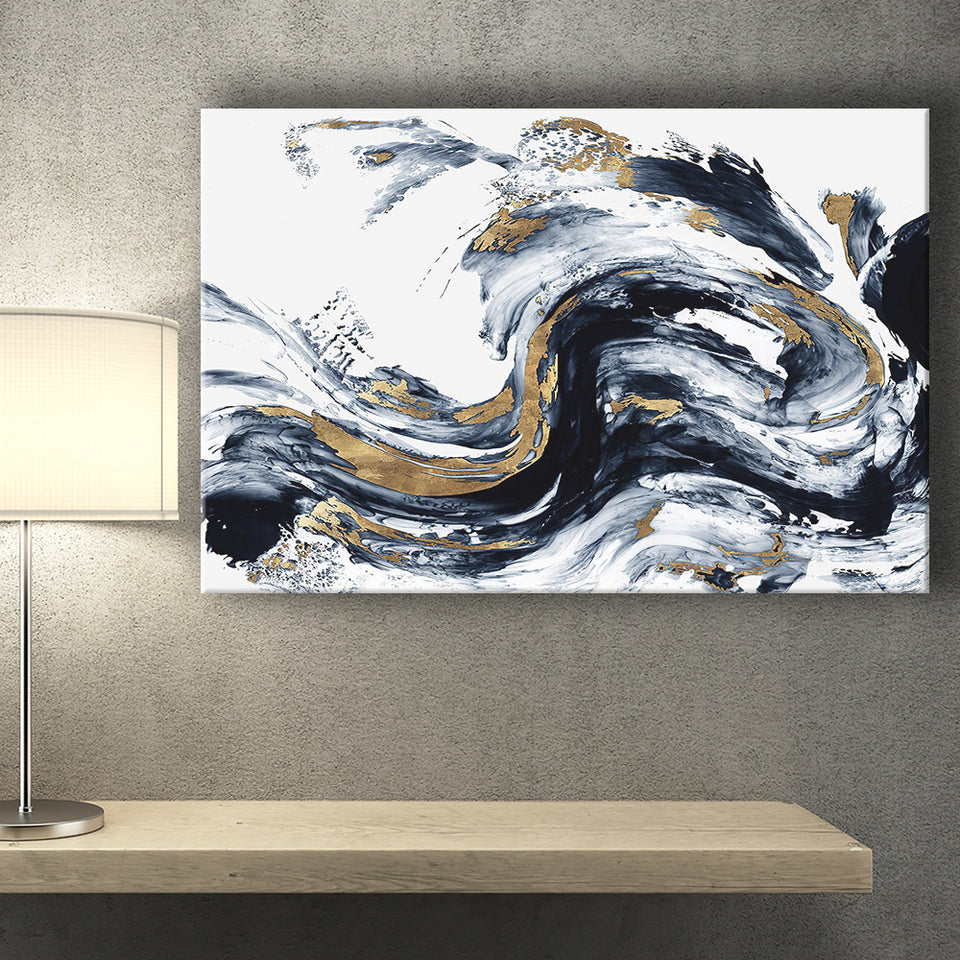 Alcohol Ink Black & Gold Marble Abstract Art Poster for Sale by