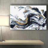Alcohol Ink Wall Art, White Gold Marble, Canvas Prints Wall Art Home Decor