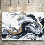 Alcohol Ink Wall Art, White Gold Marble, Canvas Prints Wall Art Home Decor