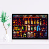 Alcohol Wall Art, Bottles With Alcohol Drinks, Alcohol Painting, Framed Art Prints Wall Art Home Decor, Ready to Hang