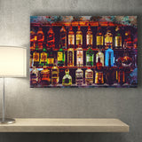 Alcohol Wall Art, Bottles With Alcohol Drinks, Alcohol Painting, Canvas Prints Wall Art Home Decor