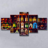 Alcohol Wall Art, Bottles With Alcohol Drinks, Alcohol Painting, Multi Panels, 5 Pieces, Canvas Prints Wall Art Home Decor
