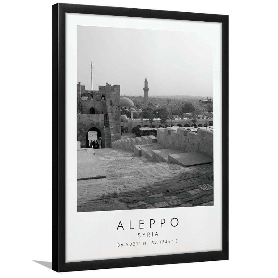 Aleppo, Syria Black And White Art Framed Art Prints Wall Art Decor, Framed Picture