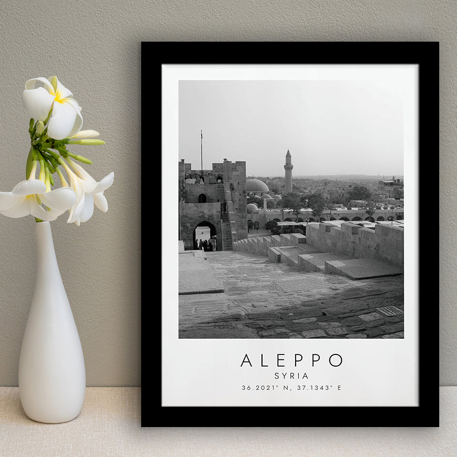 Aleppo, Syria Black And White Art Framed Art Prints Wall Art Decor, Framed Picture