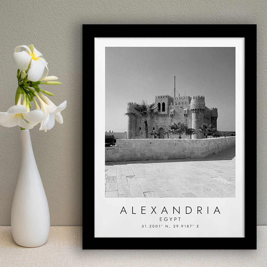 Alexandria, Egypt Black And White Art Framed Art Prints Wall Art Decor, Framed Picture