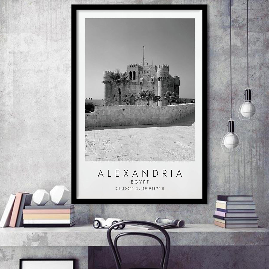 Alexandria, Egypt Black And White Art Framed Art Prints Wall Art Decor, Framed Picture